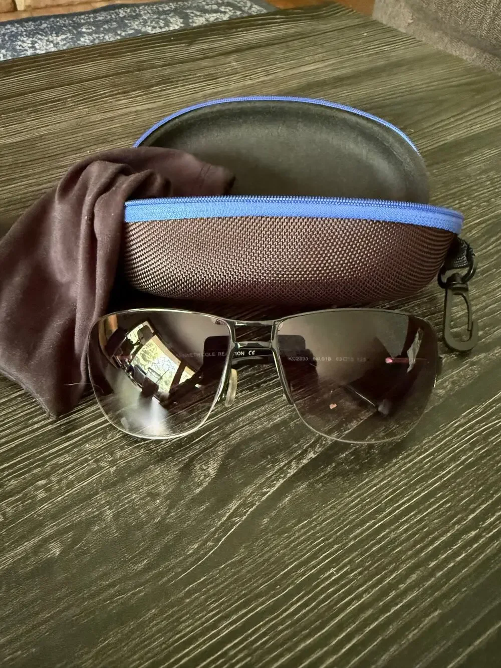 Kenneth Cole Reaction Semi-Rimless Navigator Sunglasses